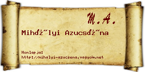 Mihályi Azucséna névjegykártya